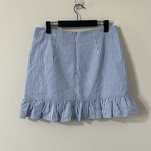Love Riche Blue White Stripe Ruffle Skirt Size Large - Picture 5 of 8